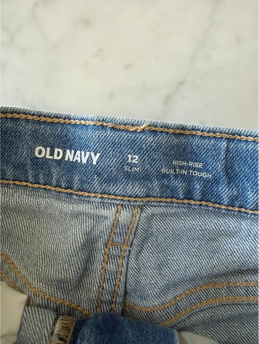 Old Navy Girls Size 12 Slim High Rise Built-In Tough Denim Jean Shorts